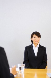 Woman at a job interview